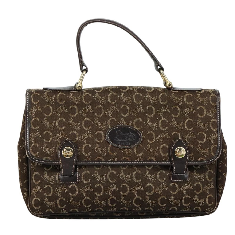 CELINE C Sulky Hand Bag Canvas Brown Auth 97779 - Picture 13 of 16